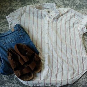 Universal Thread Striped Button-Down Top